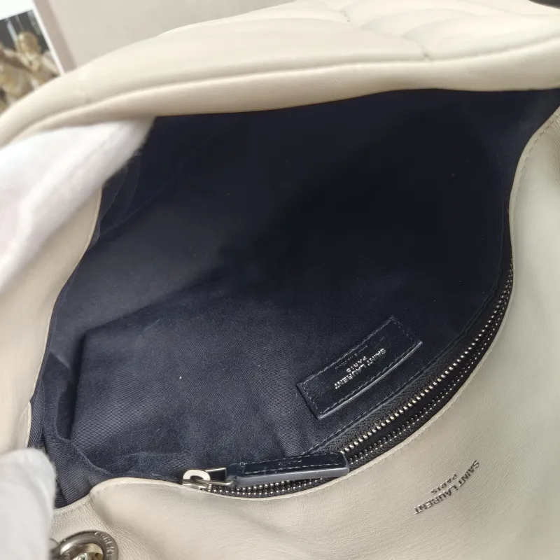 SAINT LAURENT Shoulder Bag PUFFER White Lambskin Small 29 × 11 × 17 cm — detail view 9 of 12