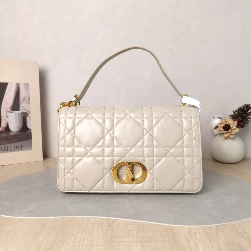 DIOR Crossbody Bag Caro Chain Bag Taupe Lambskin Medium 25.5 × 9 × 15.5 cm