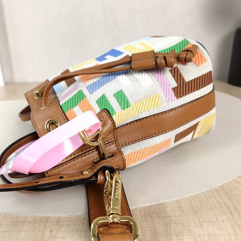 FENDI Crossbody Bag Mon Tresor Bucket Bag Brown Canvasmini12 × 10 × 18 cm — detail view 9 of 10