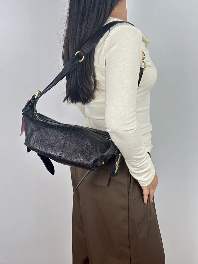 DIOR Shoulder Bag D-Journey Shoulder Bag Hobo Black Calfskin Small 25.5 × 14 × 14.5 cm — on-model view 2 of 2