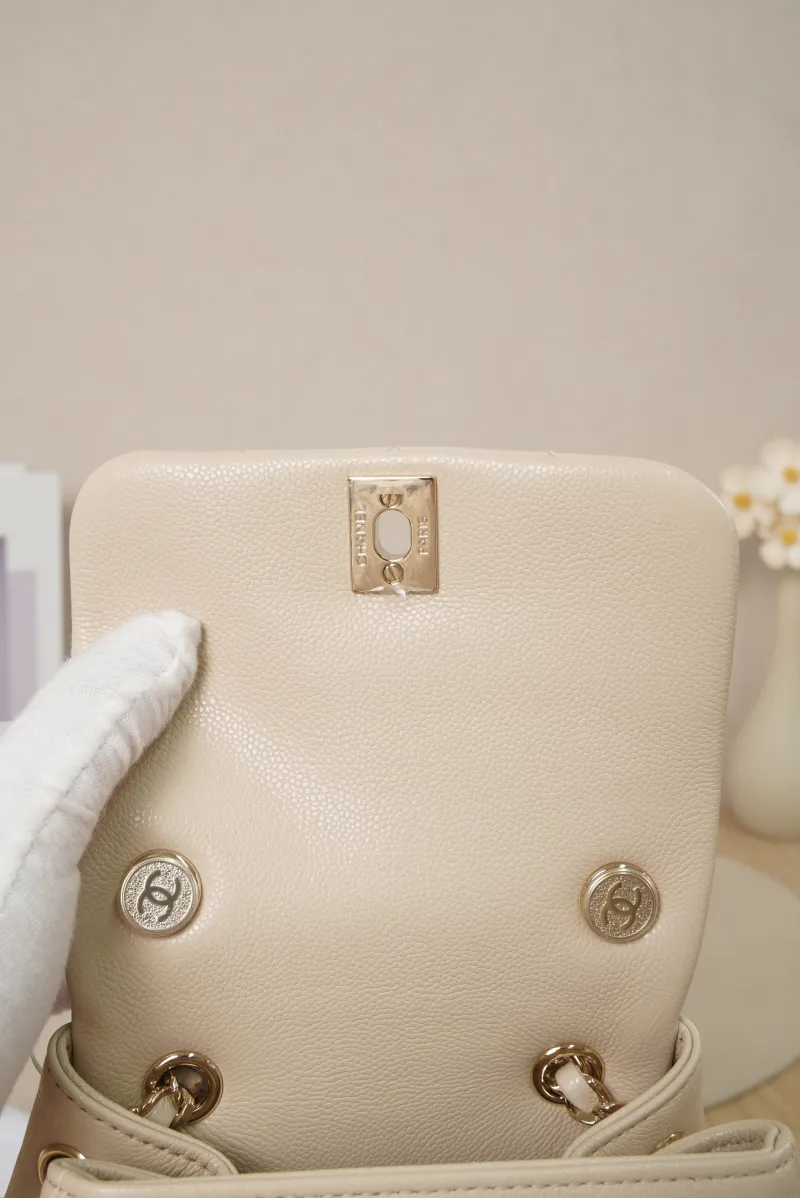 Chanel duma Small Grained Calfskin Microchip Edition · 18 × 10 × 18 cm — detail view 12 of 17
