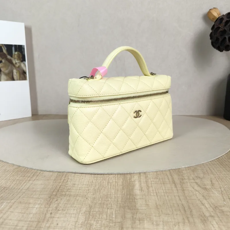 Chanel Crossbody Bag lp Box Bag Top Handle Crossbody Bag Yellow Grained Calfskin 19.5 × 5 × 12 cm — cover view 4 of 6