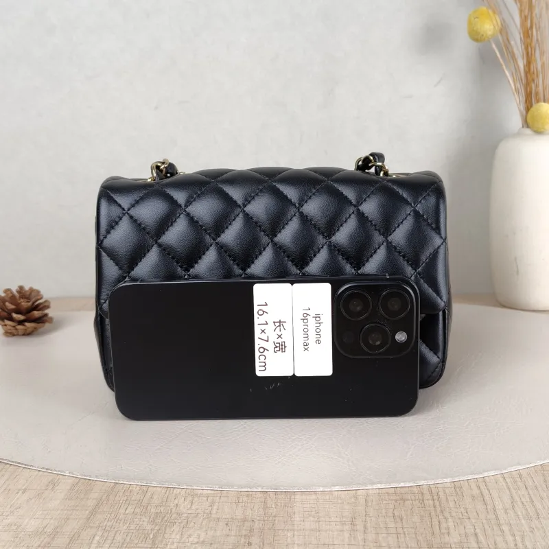 Chanel Crossbody Bag Classic Flap Large Mini CF Mini Black SL ambskin mini 20 × 6 × 12 cm — cover view 3 of 5