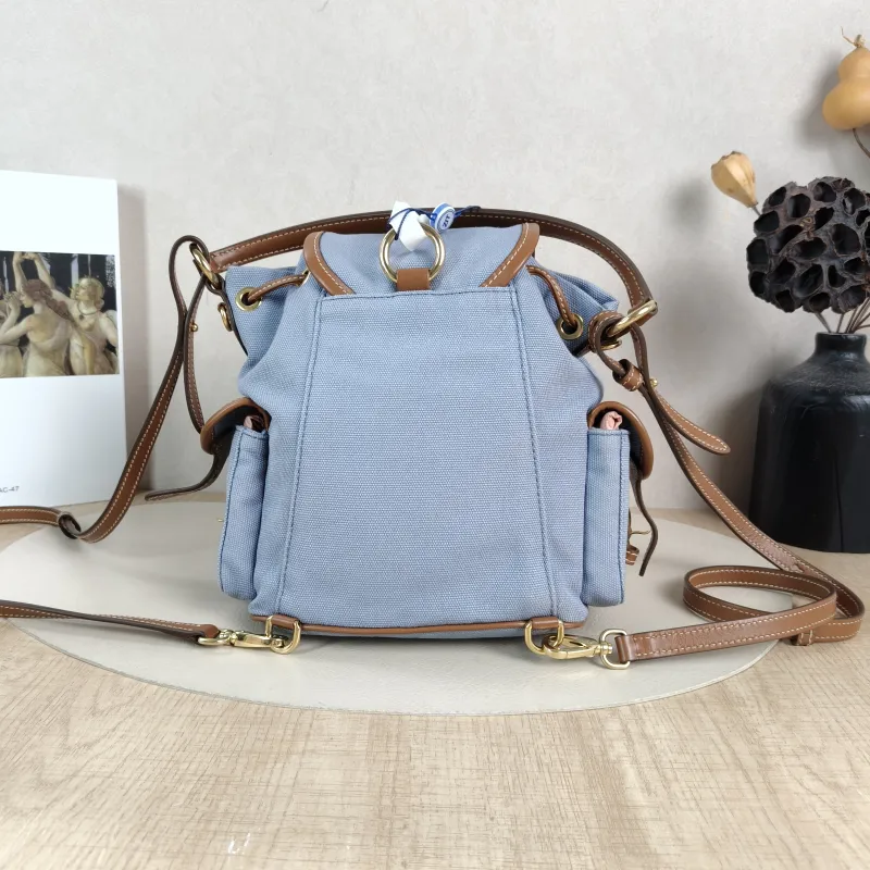 Miumiu Backpack Blue Brown Canvas One Size18 × 11 × 21 cm — cover view 5 of 6