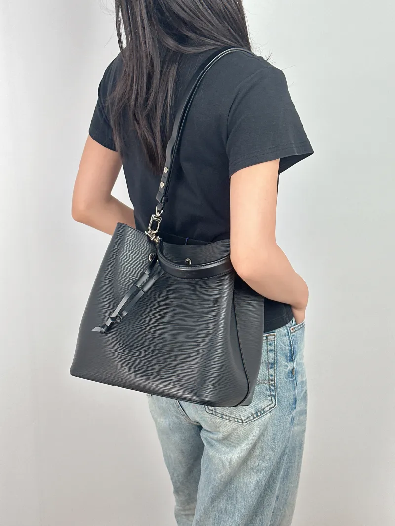 Louis Vuitton Shoulder Bag NÉONOÉ Bucket Bag Black Epi Embossed Calfskin Medium 26 × 17.5 × 26 cm — on-model view 1 of 3