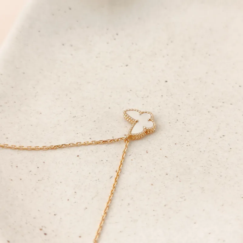 Van Cleef & Arpels Necklace Fauna Collection Butterflies Collection Pearl · White Mother-of-Pearl 18KY ellow Gold Sweet Mini 40cm — cover view 10 of 10