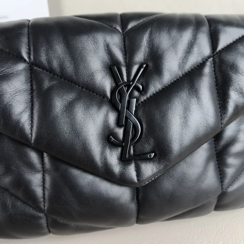 SAINT LAURENT Shoulder Bag PUFFER Black SL ambskin Small 29 × 11 × 17 cm — detail view 7 of 11