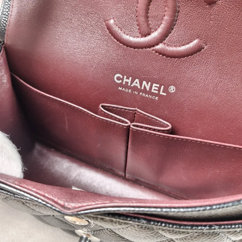 Chanel Crossbody Bag Classic Flap CF Black Grained Calfskin Small 23 × 6 × 14.5 cm — detail view 9 of 14