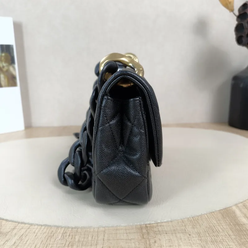 Chanel Shoulder Bag24p Shoulder Bag Black Grained Calfskinmini19 × 5.5 × 14 cm — detail view 1 of 14
