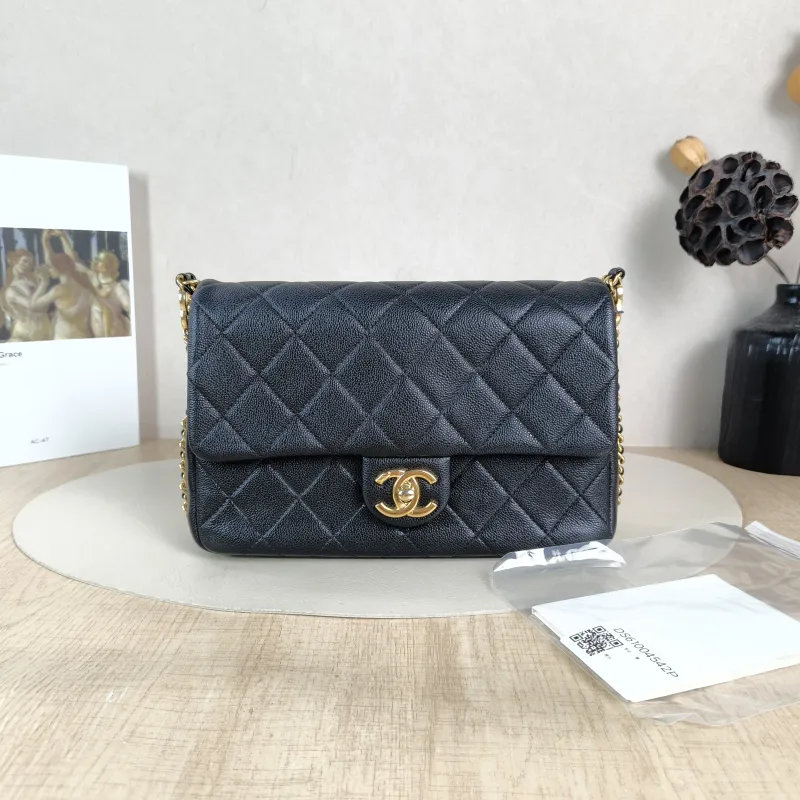 Chanel Crossbody Bag Editioncf mini Black Grained Calfskin 23.5 × 7 × 15 cm — cover view 2 of 6