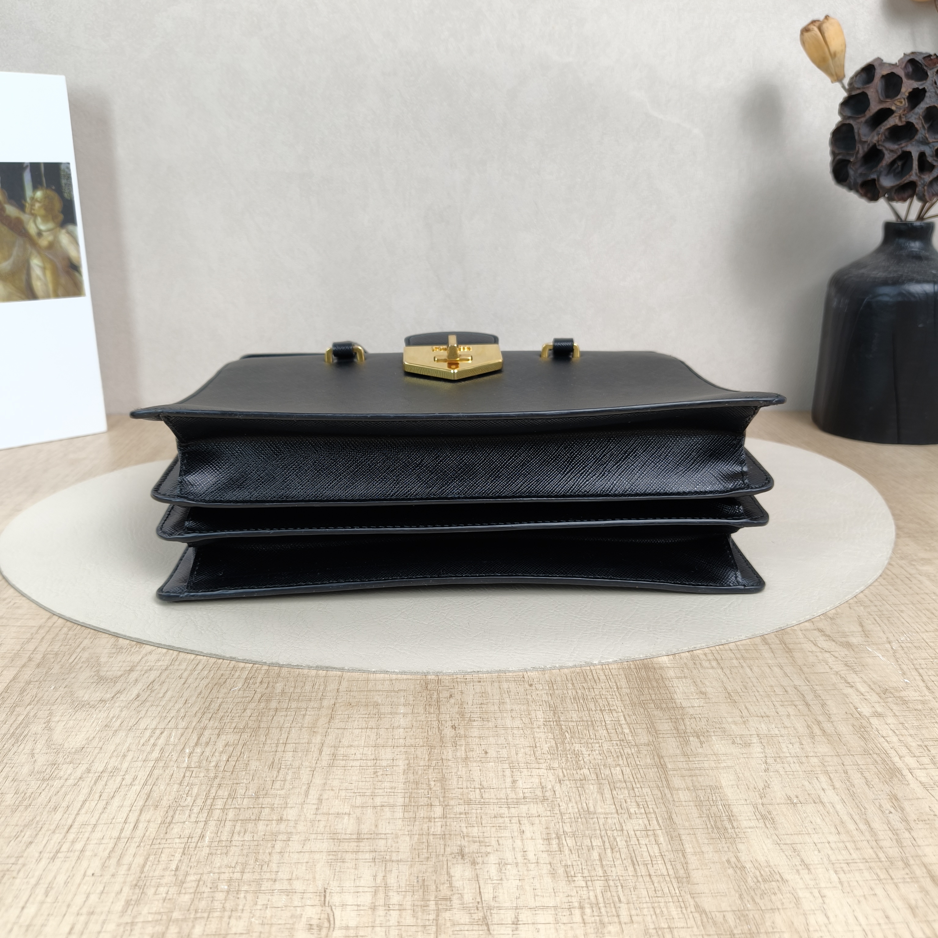 PRADA Top Handle Bag Tote Bag Black Calfskin One Size28 × 9.5 × 22 cm — cover view 5 of 5