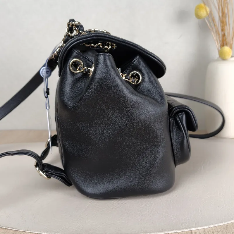 Chanel Backpack Duma Black Calfskin Small 18 × 12 × 18.5 cm — detail view 5 of 14