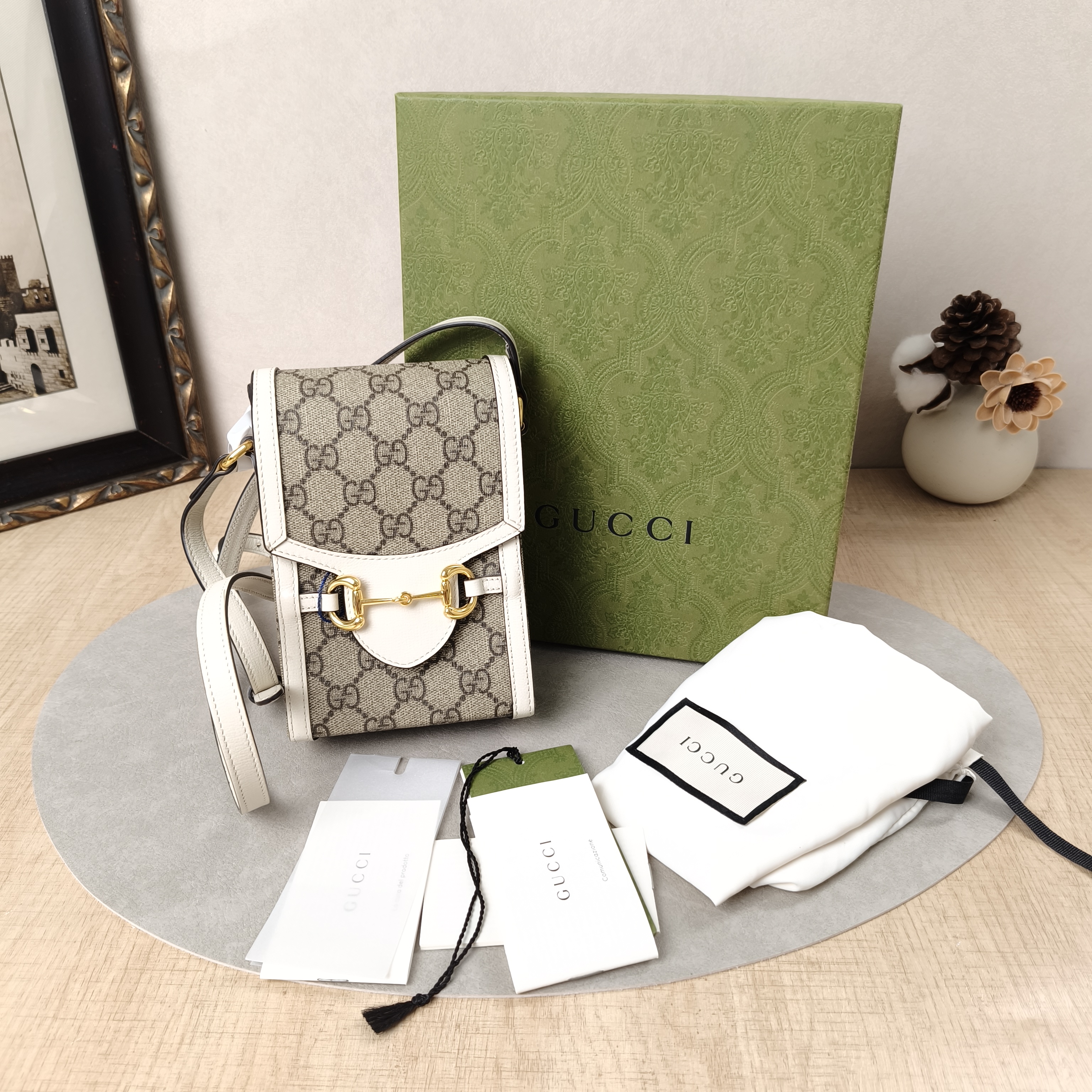 GUCCI Crossbody Bag Horsebit 1955Collection Mini White PV Cmini11.5 × 4 × 17 cm — cover view 5 of 12