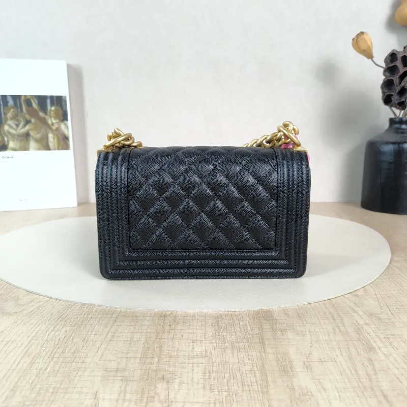 Chanel Crossbody Bag Le Boy​Black Grained Calfskin Small20.5 × 8.5 × 12 cm — cover view 4 of 5