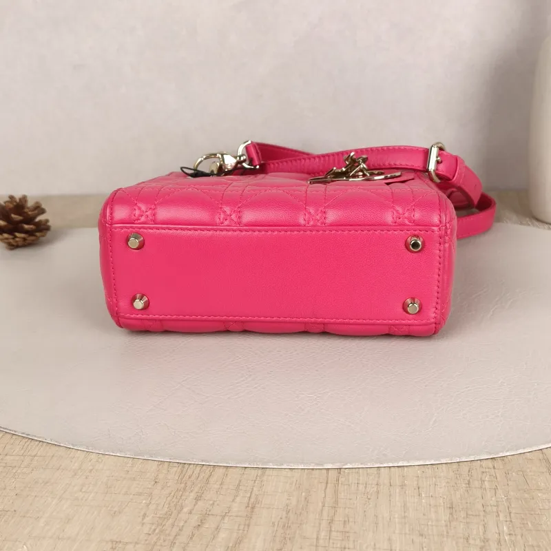 DIOR Lady Lady Dior Bag mini Pink Lambskin · Shoulder Strap Dust Bag · 17 × 7 × 15 cm — cover view 3 of 9