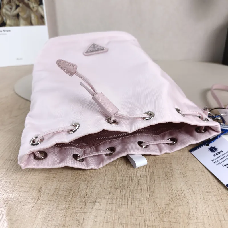 PRADA Shoulder Bag Bucket Bag Pink Nylon One Size 16 × 10 × 22 cm — detail view 9 of 10
