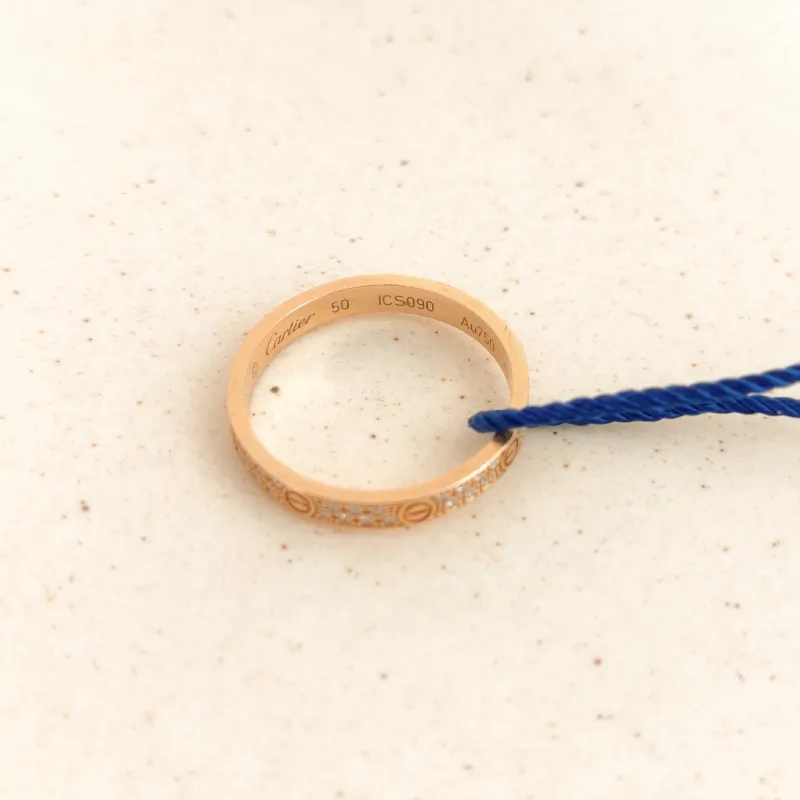 CARTIER Ring Love Yellow Gold 18KY ellow Gold Diamond Mini 50 — cover view 8 of 8