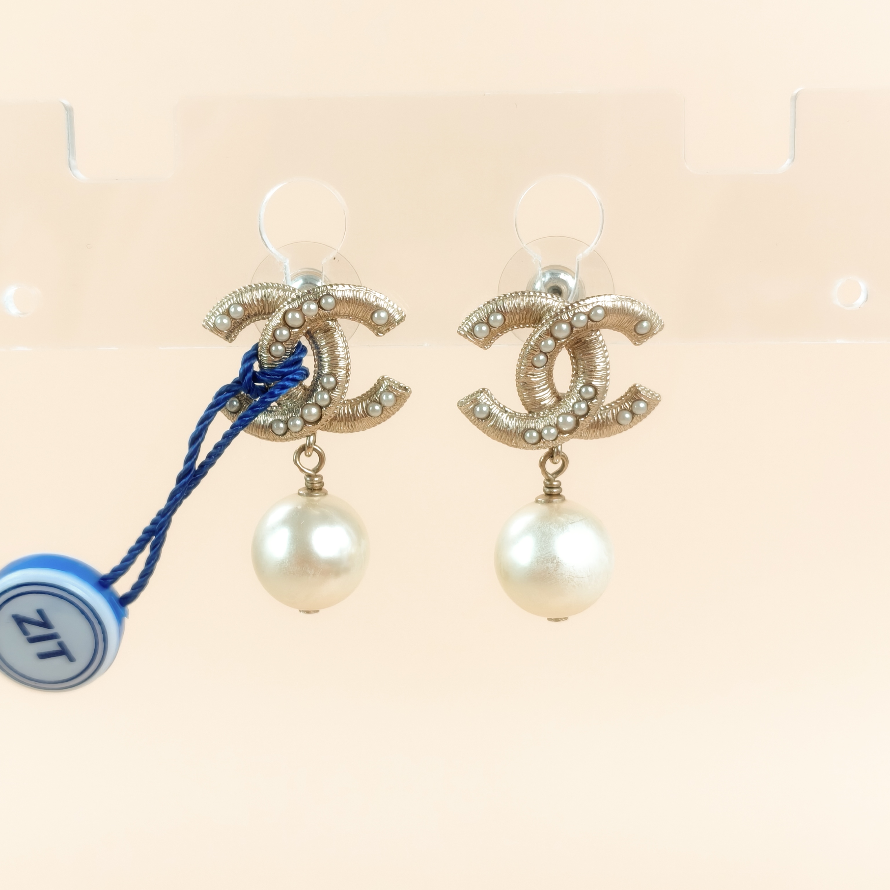 Chanel Earrings CP earl Earrings Gold Pearl One Size