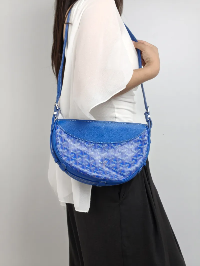GOYARD Crossbody Bag Hirondelle Blue PVC One Size 25 × 6 × 17 cm — on-model view 1 of 2