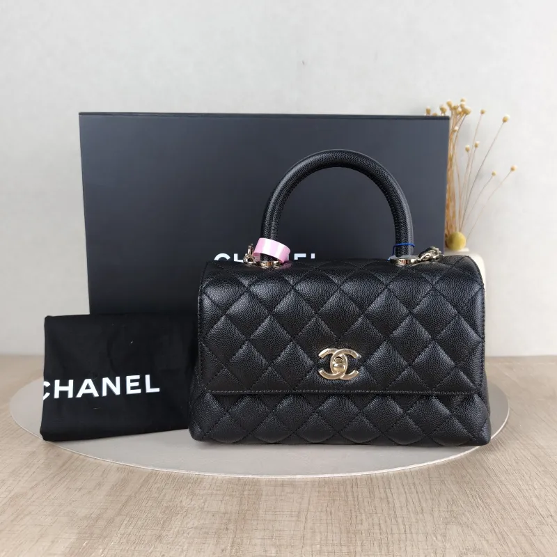 Chanel Top Handle Bag Coco Handle​ Black Grained Calfskin Small 24 × 10 × 14 cm — cover view 2 of 6