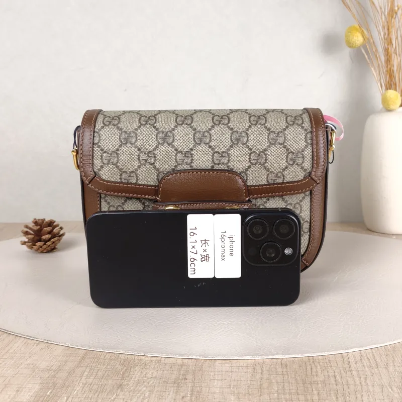 GUCCI Crossbody Bag Horsebit 1955 Horsebit Small Monogram PVC Small 20.5 × 5 × 14.5 cm — cover view 4 of 5