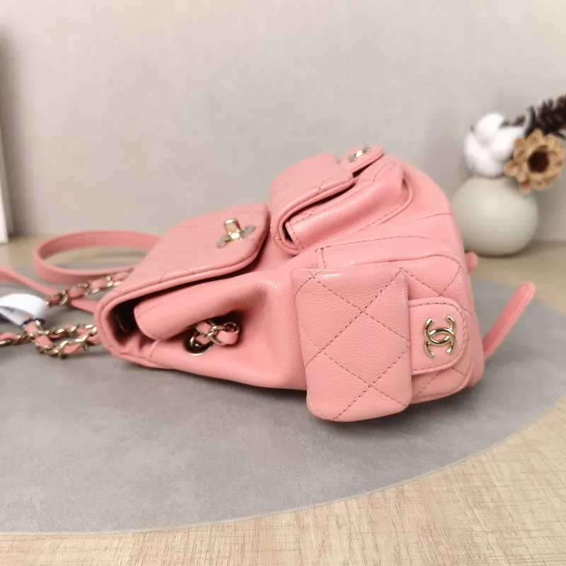 Chanel Backpack duma Pink Calfskin Small 18 × 9.5 × 19 cm — detail view 10 of 11