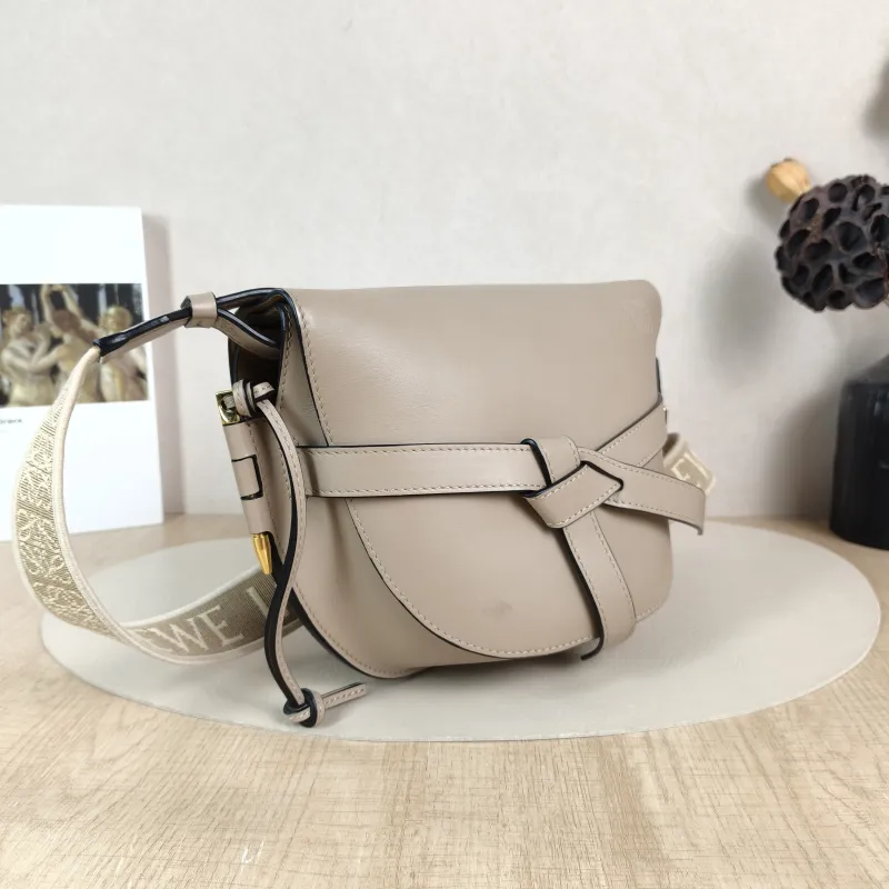 LOEWE Crossbody Bag Gate Grey Calfskin Medium 25 × 11.5 × 19 cm — cover view 4 of 5