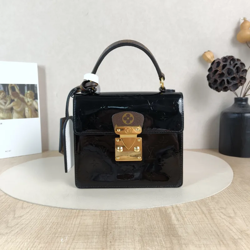 Louis Vuitton Crossbody Bag Spring Street Black Patent Leather · PVC One Size17 × 8.5 × 16 cm