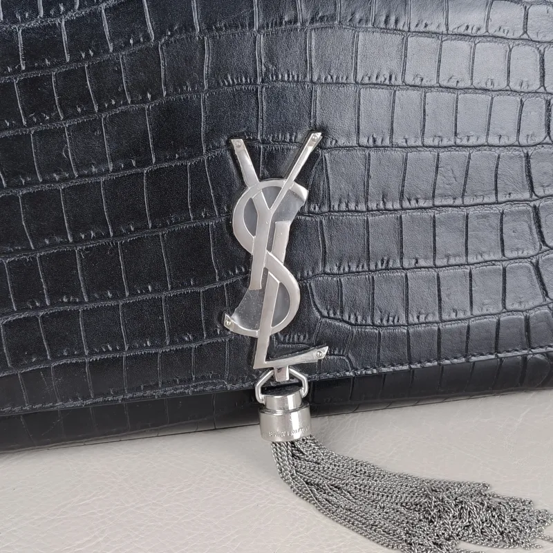 SAINT LAURENT Crossbody Bag KATE Edition Black Calfskin Medium24 × 5.5 × 14.5 cm — detail view 7 of 10