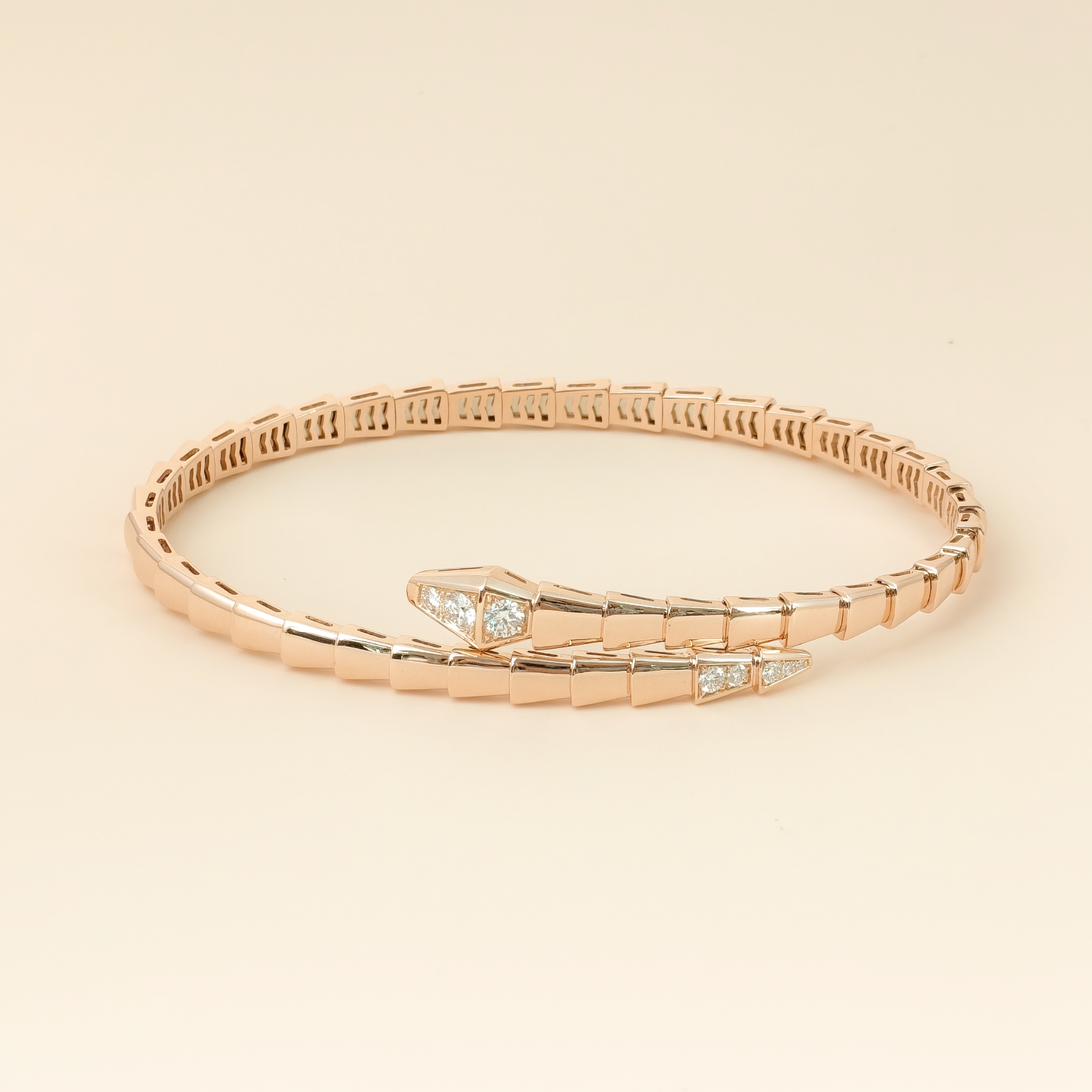 Bvlgari Bangle Serpenti Viper Collection Bangle Rose Gold Diamond18KR ose Gold XL