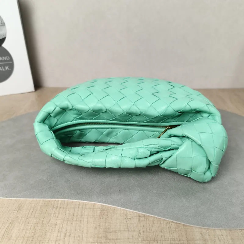 Bottega Veneta Top Handle Bag Jodie Green Lambskin Mini 28 × 8 × 23 cm — detail view 9 of 11