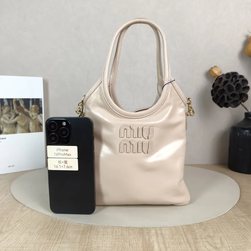 Miumiu Shoulder Bag IVY Tote Shopping Tote Pink Calfskin Mini 20*24 — cover view 5 of 5
