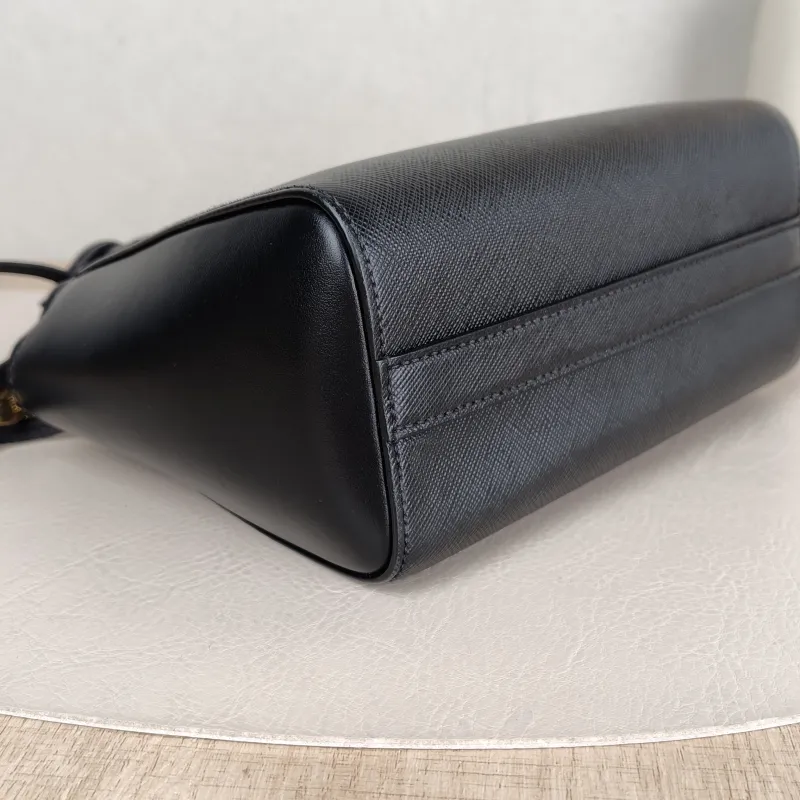 PRADA Top Handle Bag Tote Bag Black Calfskin Mini 18 × 9 × 15 cm — detail view 9 of 11