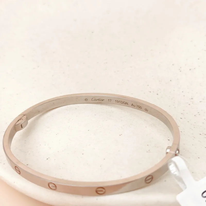 CARTIER Bangle Love Collection Bangle White Gold 18KW hite Gold Small Edition 3.6 ,17 — cover view 4 of 9