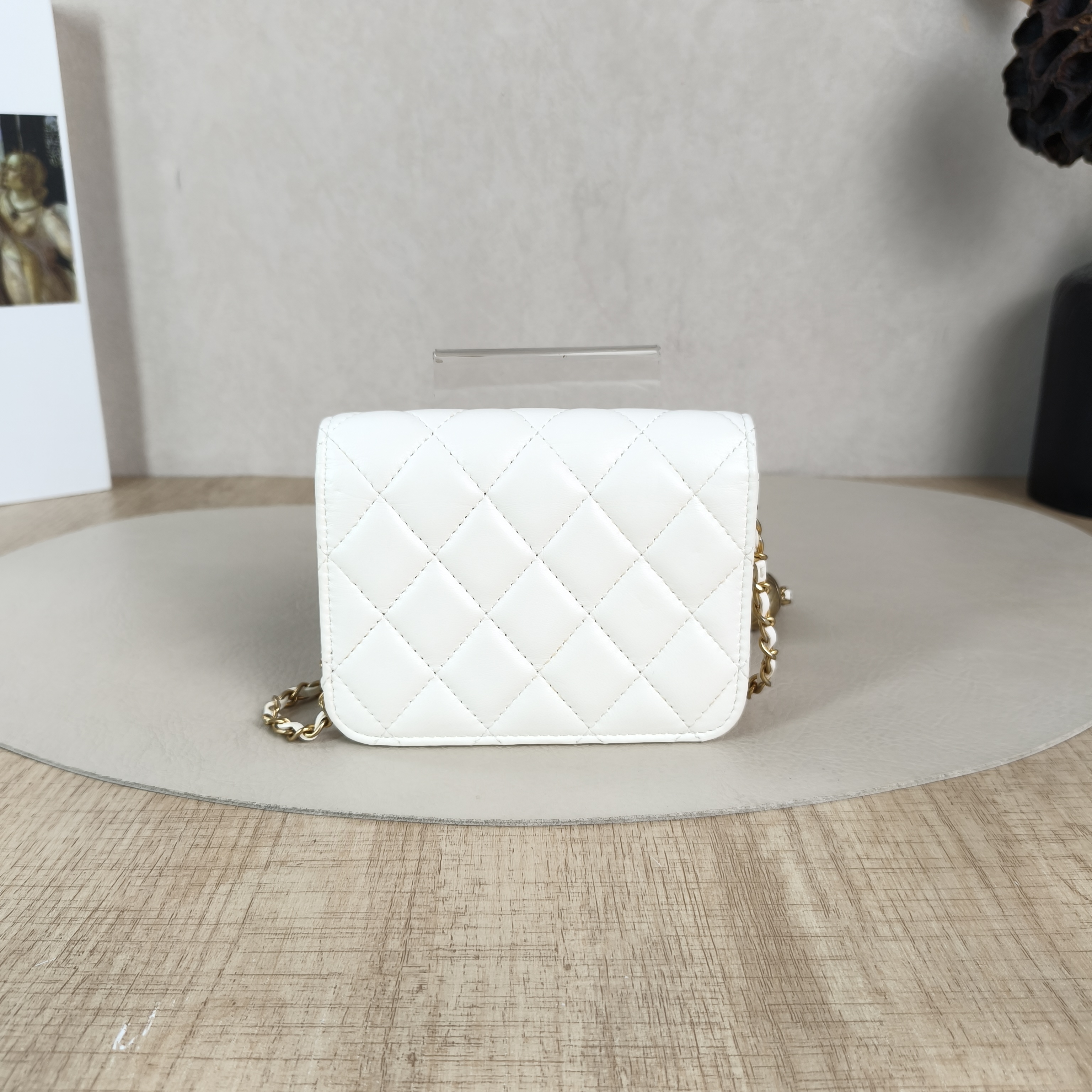 Chanel Crossbody Bag Crossbody Bag Belt Bag White Lambskin One Size12.5 × 3.5 × 9.5 cm — cover view 2 of 6