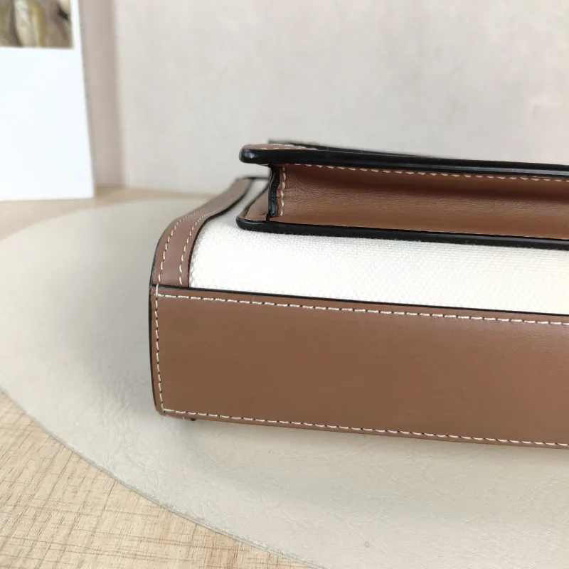 BURBERRY Crossbody Bag pocket bag Top Handle Crossbody Bag Beige Brown Canvas， Mini 23 × 6 × 26.5 cm — detail view 1 of 11