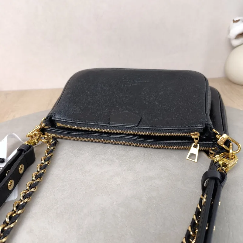 Louis Vuitton Crossbody Bag Multi Pochette Accessoires Black Calfskin Small 25 × 4.5 × 14.5 cm — detail view 12 of 12