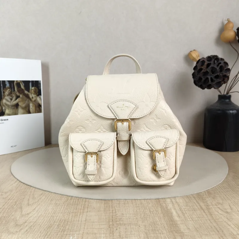 Louis Vuitton Backpack Backup Backpack White Calfskin One Size 20 × 14 × 22 cm