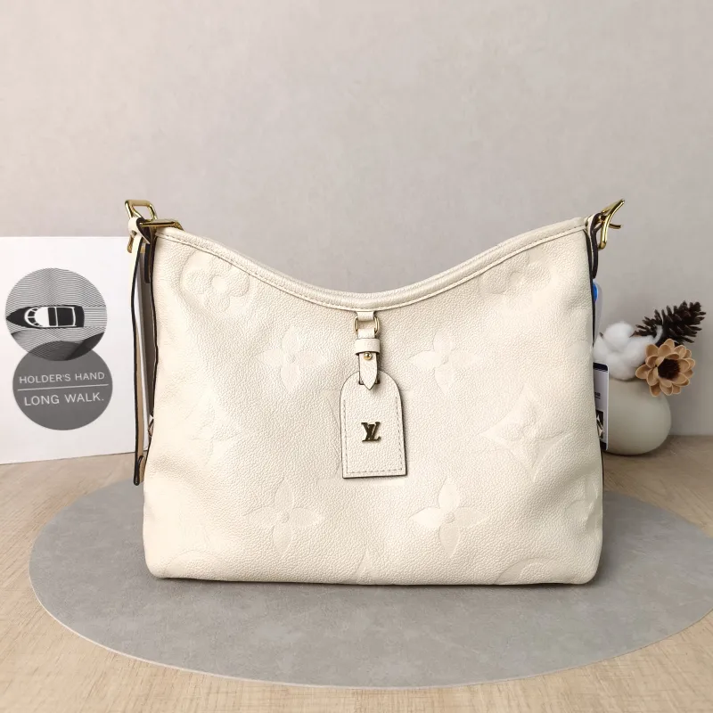 Louis Vuitton Crossbody Bag Carryall White Calfskin Small29.5 × 12 × 24 cm