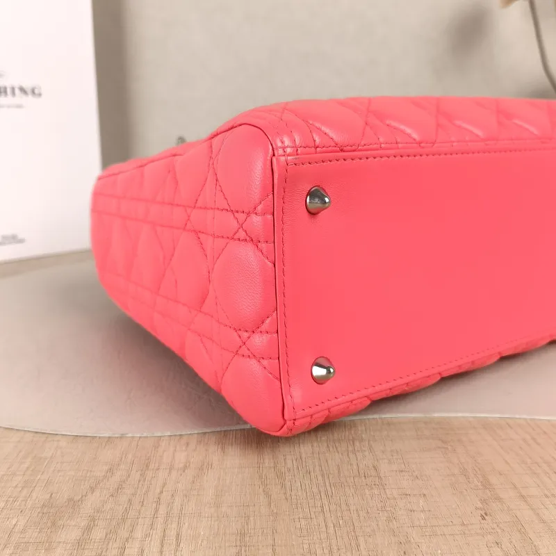 DIOR Top Handle Bag Lady Lady Dior Bag Pink Lambskin24 × 12 × 21 cm — detail view 22 of 25