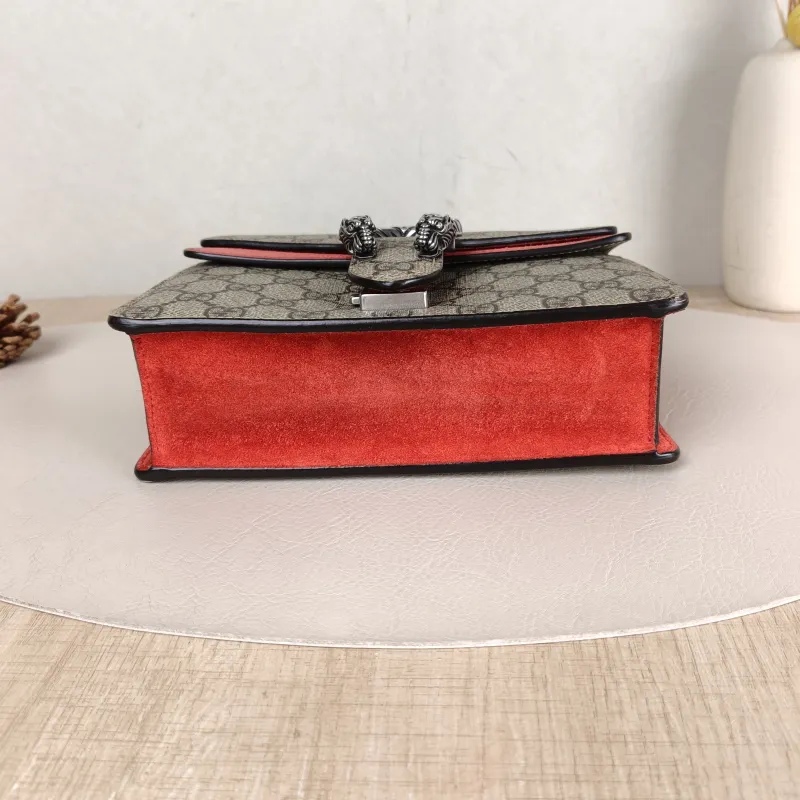 GUCCI Crossbody Bag Dionysus Monogram Red PVC Mini 20 × 5 × 15.5 cm — cover view 4 of 5