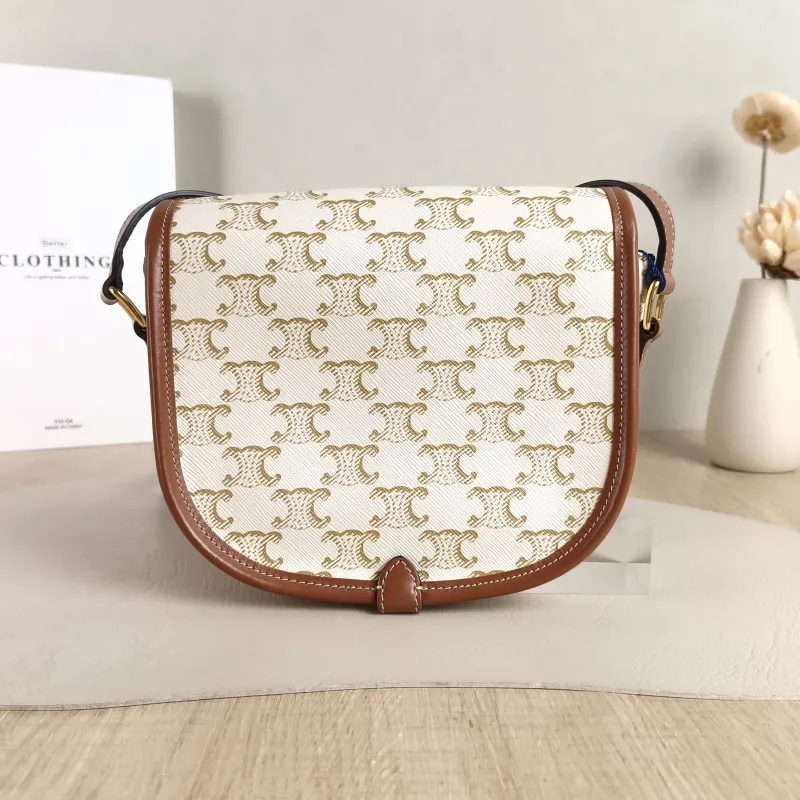 CELINE Crossbody Bag FOLCO White PVC Medium 18.5 × 8 × 17 cm — cover view 2 of 5