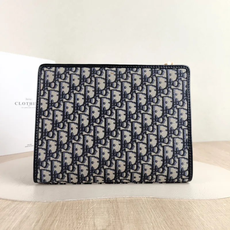 DIOR Clutch 30 Montaigne Dea Clutch Blue Canvas One Size 26 × 7 × 20 cm — cover view 2 of 5
