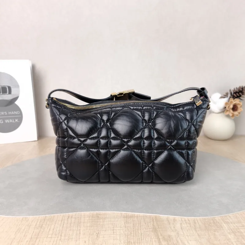 DIOR Top Handle Bag Travel Nomad Black Calfskin Medium 22 × 9.5 × 13 cm