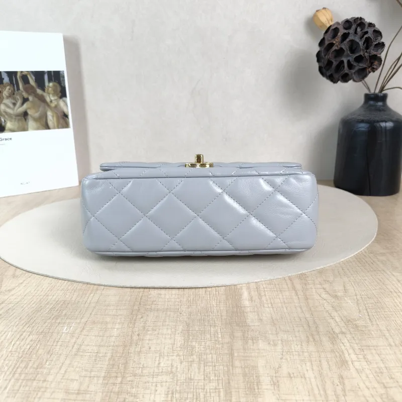 Chanel Crossbody Bag 23s Grey Lambskin One Size 23.5 × 7.5 × 17 cm — cover view 3 of 5
