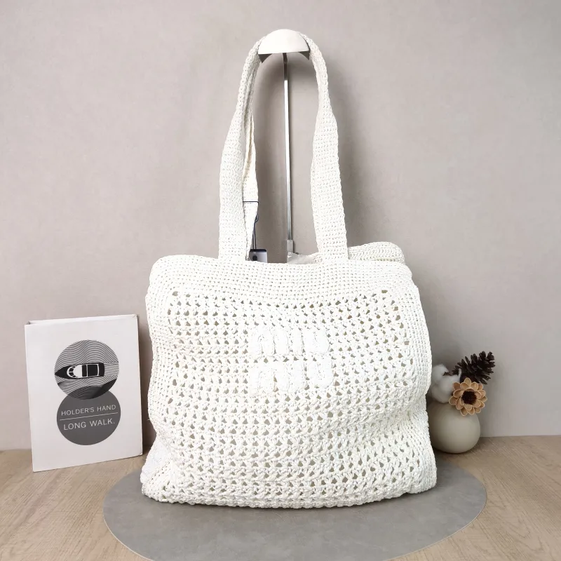 Miumiu Shoulder Bag Woven White Woven One Size36 × 9 × 37 cm