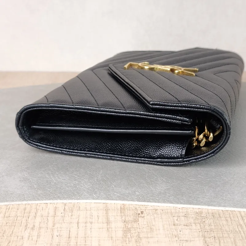 SAINT LAURENT Crossbody Bag CASSANDRE ENVELOPE Black Calfskin One Size 22.5 × 4 × 14 cm — detail view 4 of 13