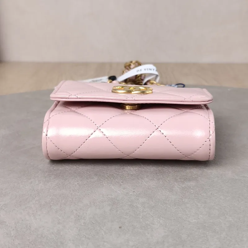 Chanel Crossbody Bag CF Crossbody Bag Pink Calfskin Mini 11 × 3 × 9 cm — cover view 3 of 6