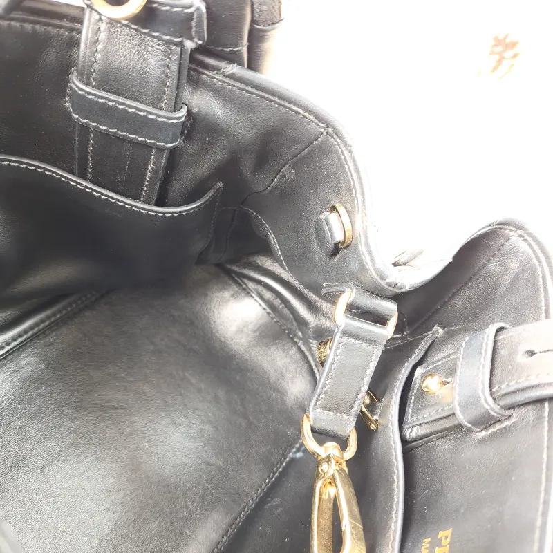 PRADA Top Handle Bag Tote Bag Black Calfskin One Size 29 × 15 × 17 cm — detail view 12 of 14