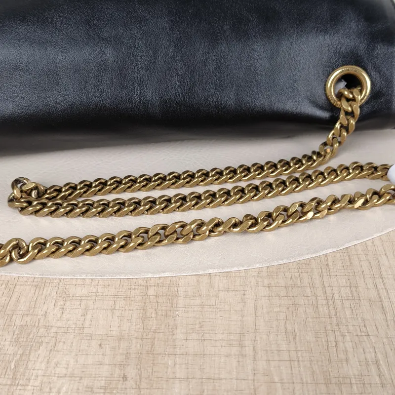 SAINT LAURENT Crossbody Bag Kate Chain Bag Black Calfskin Medium 28.5 × 6 × 20 cm — detail view 8 of 12